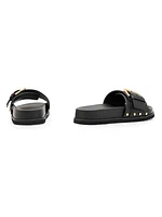 Ellie Studded Leather Slide Sandals