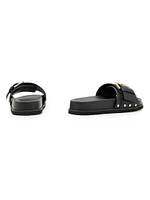 Ellie Studded Leather Slide Sandals