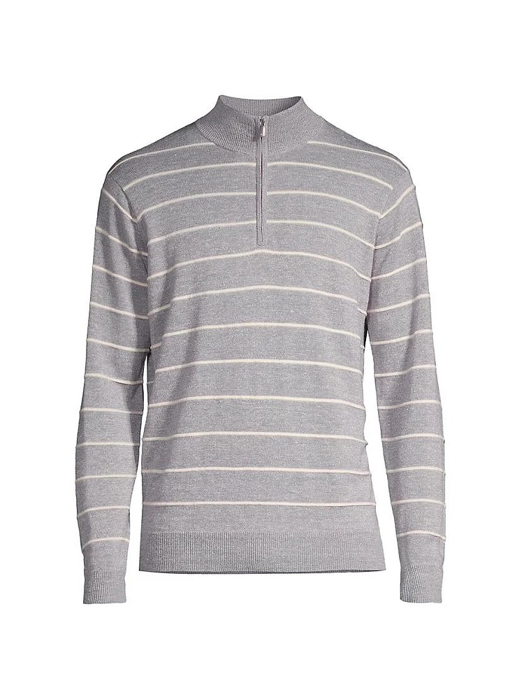 Crown Eastham Striped Quarter-Zip Sweater