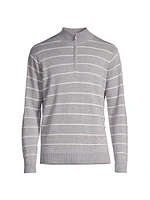 Crown Eastham Striped Quarter-Zip Sweater