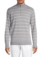 Crown Eastham Striped Quarter-Zip Sweater