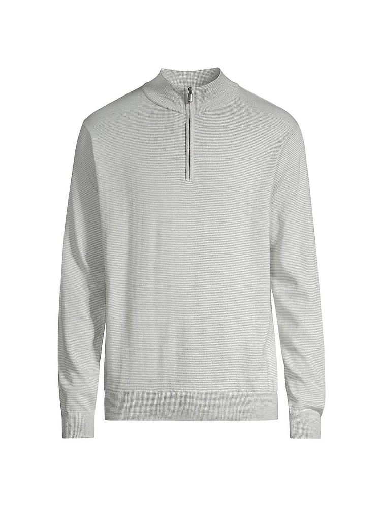 Crown Canton Striped Quarter-Zip Sweater