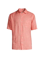 Crown Sandblast Linen Button-Front Shirt