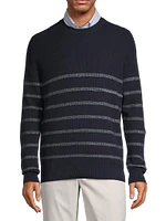 Crown Sampson Striped Cotton & Wool-Blend Sweater