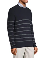 Crown Sampson Striped Cotton & Wool-Blend Sweater