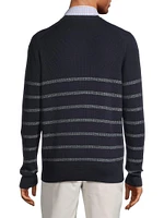 Crown Sampson Striped Cotton & Wool-Blend Sweater