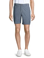 Crown Chambray Flat-Front Shorts