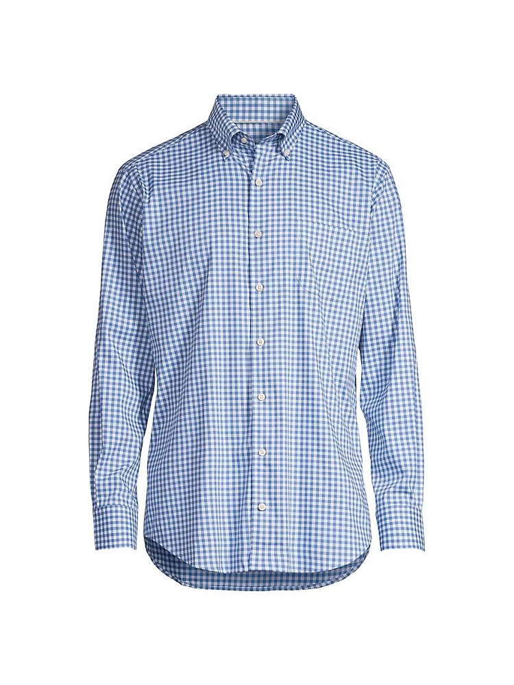 Crown Trenton Gingham Stretch Cotton-Blend Sport Shirt