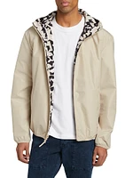 Abstract Reversible Hooded Jacket