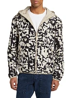 Abstract Reversible Hooded Jacket