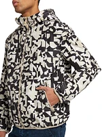 Abstract Reversible Hooded Jacket