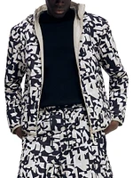 Abstract Reversible Hooded Jacket