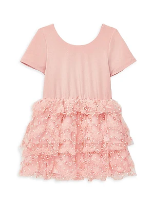 Little Girl's & Embellished Ruffle-Trim Dress