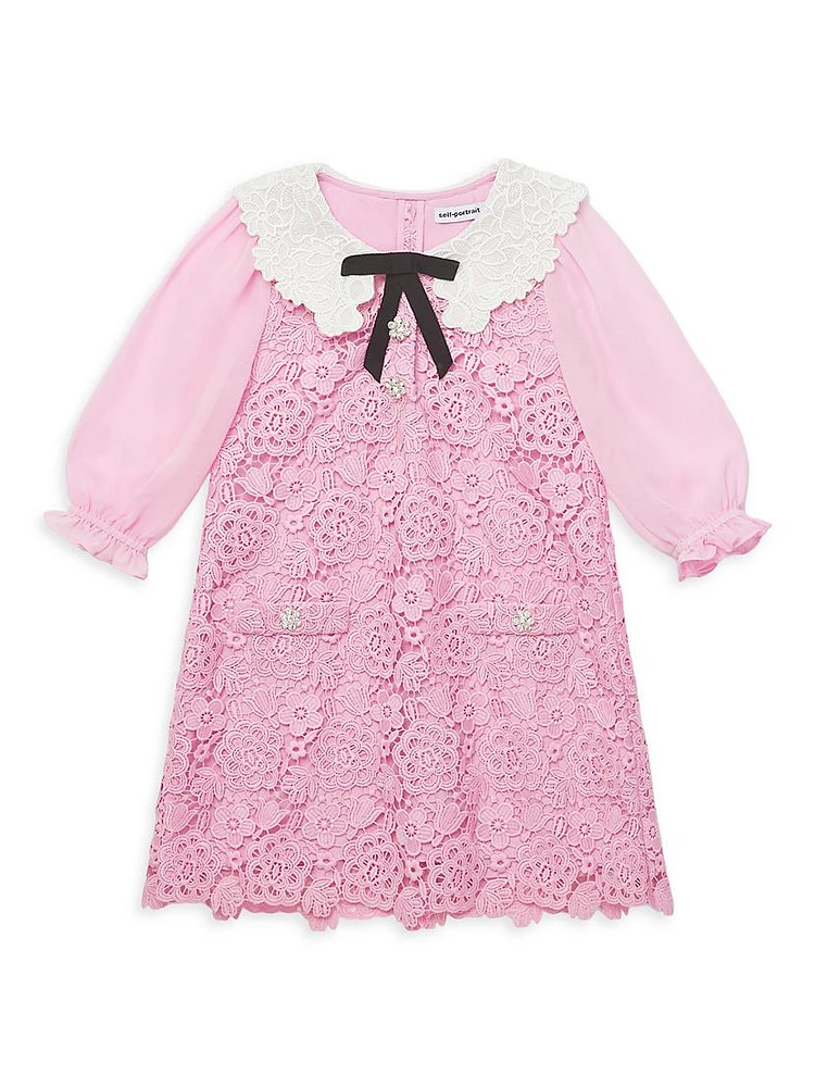 Little Girl's & Girl's Collared Lace Dress