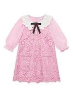 Little Girl's & Girl's Collared Lace Dress