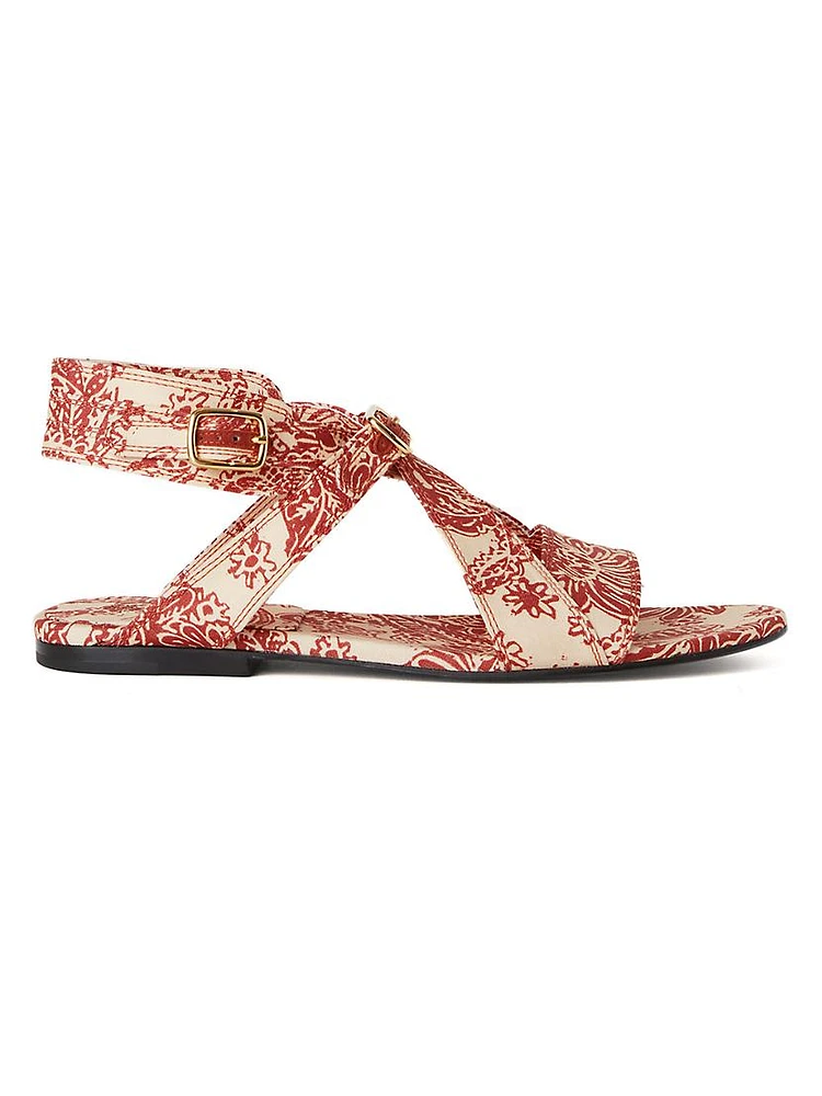 Yuki Printed Silk Sandals