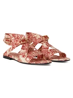 Yuki Printed Silk Sandals