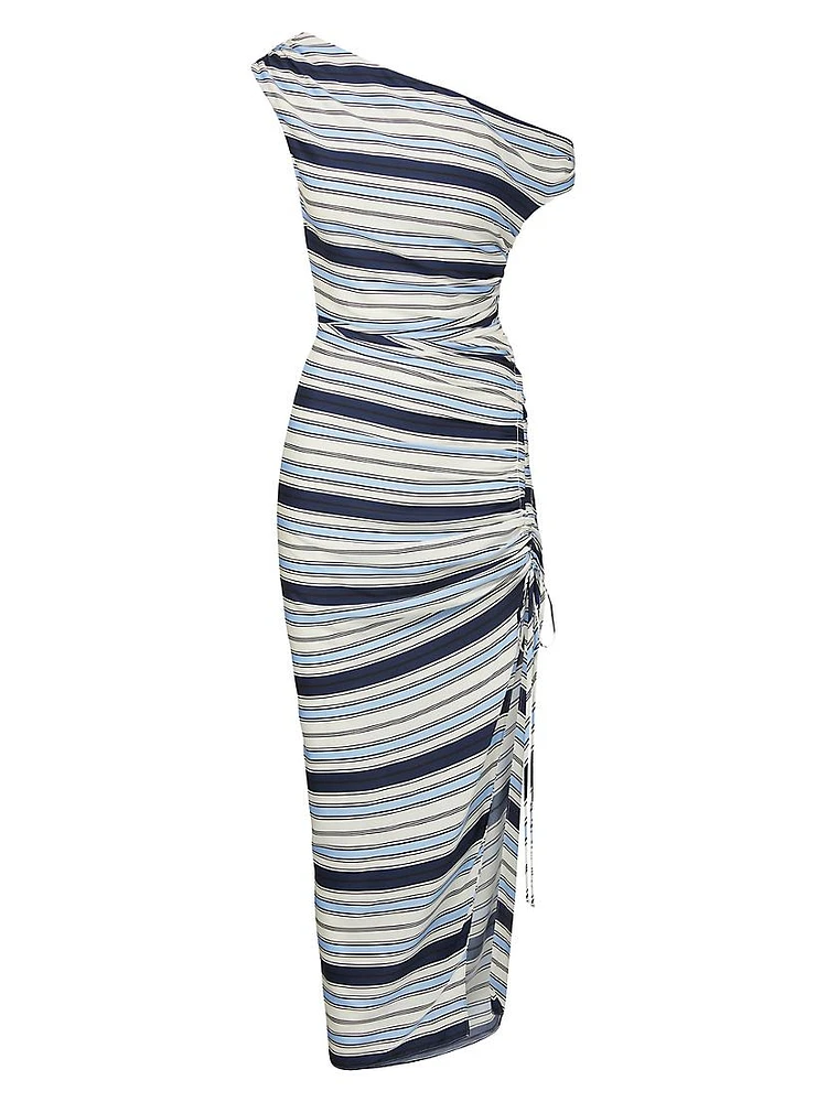 Kadie Striped Silk-Blend Dress