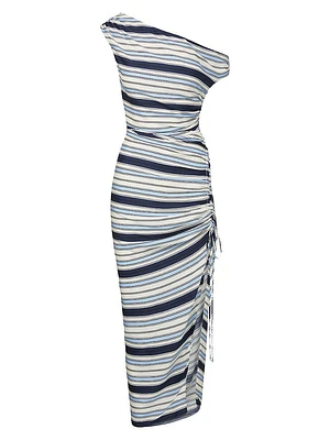 Kadie Striped Silk-Blend Dress