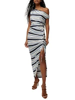 Kadie Striped Silk-Blend Dress