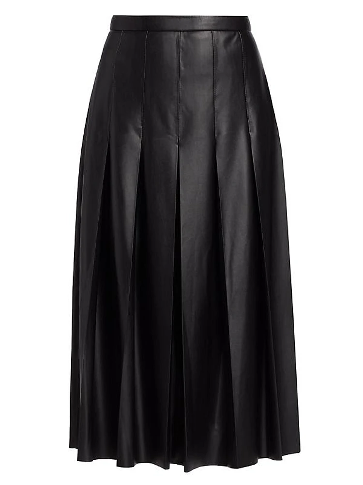 Herson Faux Leather Midi-Skirt