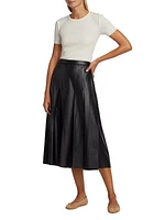 Herson Faux Leather Midi-Skirt