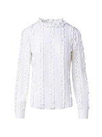 Ruffle Silk Crêpe de Chine Blouse