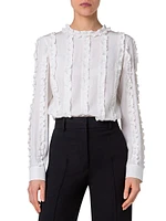 Ruffle Silk Crêpe de Chine Blouse