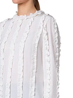 Ruffle Silk Crêpe de Chine Blouse