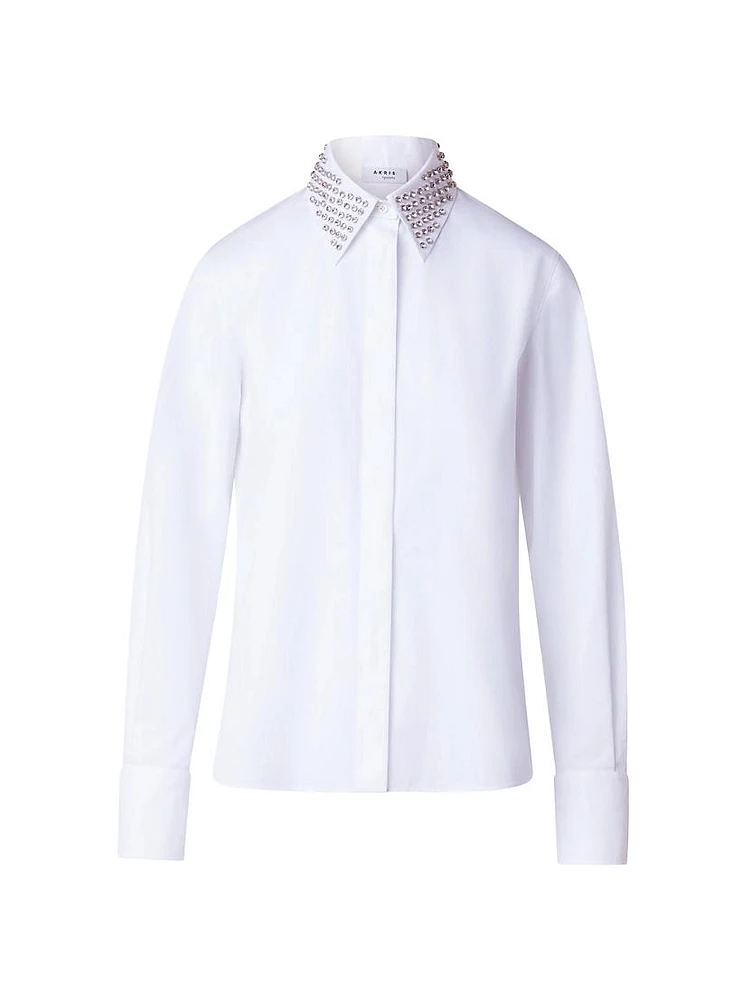 Embellished Collar Cotton Shirt