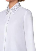 Embellished Collar Cotton Shirt