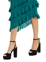 Belladonna Asymmetric Frill Midi-Dress