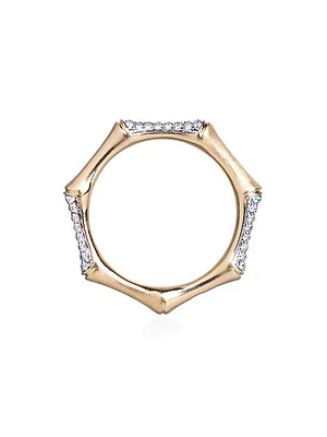 Bamboo 14K Yellow Gold & 0.35 TCW Diamond Ring