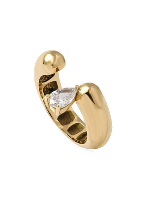 Tube 14K Yellow Gold & 0.30 TCW Diamond Ring