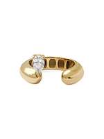 Tube 14K Yellow Gold & 0.30 TCW Diamond Ring