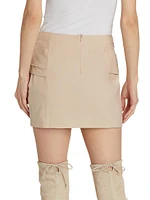 Rosalia Gathered Linen-Blend Miniskirt