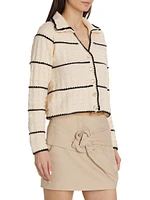 Mariner Striped Button-Front Sweater