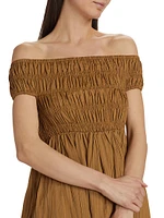 Chapman Smocked Off-The-Shoulder Midi-Dress