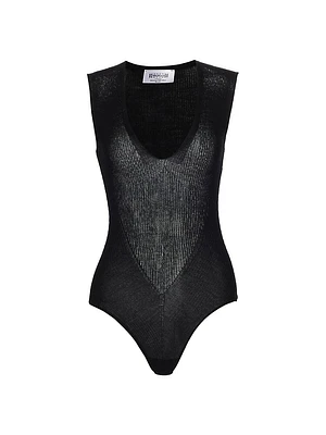 Aurora Rib Net Virgin Wool Bodysuit