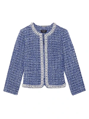 Gabrielle Embellished Metallic Tweed Jacket