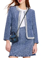 Gabrielle Embellished Metallic Tweed Jacket