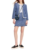 Gabrielle Embellished Metallic Tweed Jacket