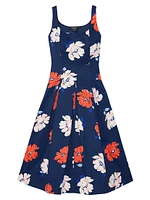 Dotty Floral Flounce Dress