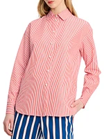 Festive Striped Cotton Poplin Shirt