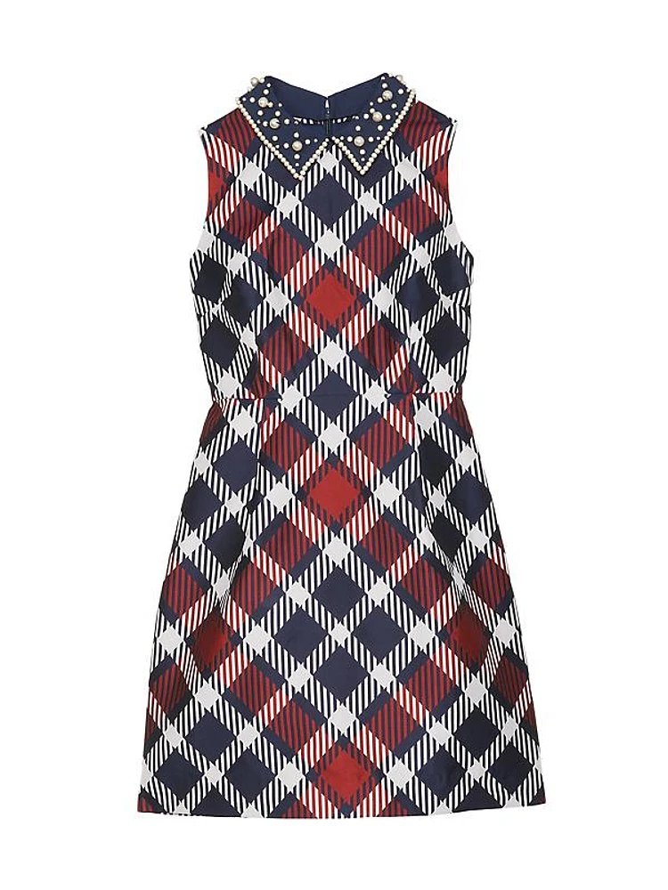 Jumbo Plaid Fit & Flare Dress