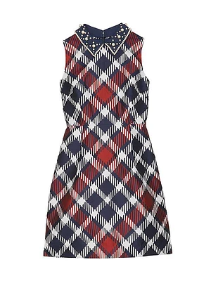 Jumbo Plaid Fit & Flare Dress