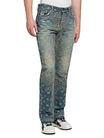 Bandana Jacquard Straight-Leg Jeans