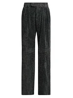 Double-Pleated Shimmer Pants