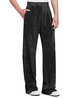 Double-Pleated Shimmer Pants