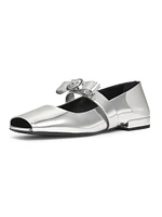 Metallic Leather Mary Janes